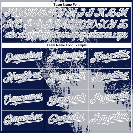 Navy-White Stroke Brush Abstract Baseball Jersey Authentic Pattern Custom Design 3D Gray Navy-White Stroke Brush Abstract Baseball Jersey Authentic Pattern Custom Design 3D Gray