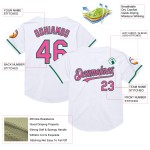 Mesh White Baseball Green Custom Pink-Kelly Jersey Throwback Authentic Mesh White Baseball Green Custom Pink-Kelly Jersey Throwback Authentic