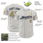 Jersey White Baseball (Royal Gold Old Authentic Gold-Royal Pinstripe) Custom Old Jersey White Baseball (Royal Gold Old Authentic Gold-Royal Pinstripe) Custom Old