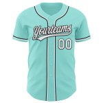 Custom Blue Authentic Baseball White-Black Ice Jersey Custom Blue Authentic Baseball White-Black Ice Jersey