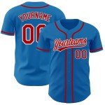 Jersey Red-White Baseball Blue Custom Authentic Jersey Red-White Baseball Blue Custom Authentic