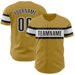 Black-White Baseball Custom Authentic Old Jersey Gold Black-White Baseball Custom Authentic Old Jersey Gold