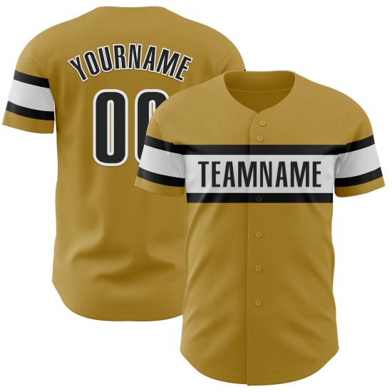Black-White Baseball Custom Authentic Old Jersey Gold Black-White Baseball Custom Authentic Old Jersey Gold
