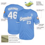 Baseball Authentic Throwback Blue Custom Jersey White-Gray Light Mesh Baseball Authentic Throwback Blue Custom Jersey White-Gray Light Mesh