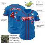 Jersey Red-White Baseball Blue Custom Authentic Jersey Red-White Baseball Blue Custom Authentic