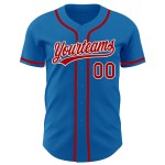 Jersey Red-White Baseball Blue Custom Authentic Jersey Red-White Baseball Blue Custom Authentic