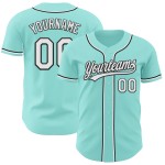 Custom Blue Authentic Baseball White-Black Ice Jersey Custom Blue Authentic Baseball White-Black Ice Jersey