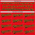 Custom Fire Authentic Baseball Jersey Red Black-Yellow Custom Fire Authentic Baseball Jersey Red Black-Yellow