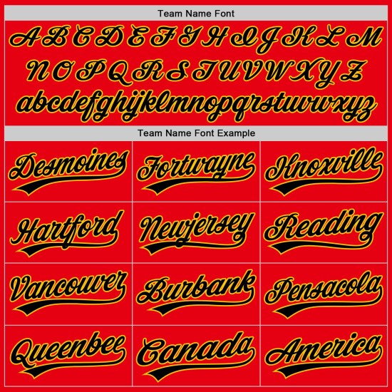 Custom Fire Authentic Baseball Jersey Red Black-Yellow Custom Fire Authentic Baseball Jersey Red Black-Yellow