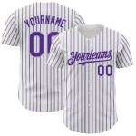 Purple-Gray Authentic Gray Baseball Jersey Custom (Purple White Pinstripe) Purple-Gray Authentic Gray Baseball Jersey Custom (Purple White Pinstripe)