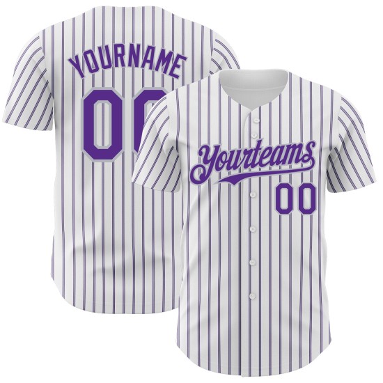 Purple-Gray Authentic Gray Baseball Jersey Custom (Purple White Pinstripe) Purple-Gray Authentic Gray Baseball Jersey Custom (Purple White Pinstripe)