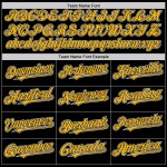 Black Baseball Mesh Authentic Jersey Custom Throwback Gold-White Black Baseball Mesh Authentic Jersey Custom Throwback Gold-White