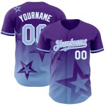 Star Gradient Design Light Jersey Authentic Pattern Baseball Purple 3D Twinkle Blue-White Style Custom Star Gradient Design Light Jersey Authentic Pattern Baseball Purple 3D Twinkle Blue-White Style Custom