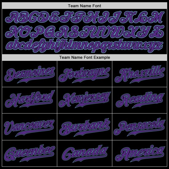 Custom Black Purple-Light Blue Authentic Baseball Jersey Custom Black Purple-Light Blue Authentic Baseball Jersey