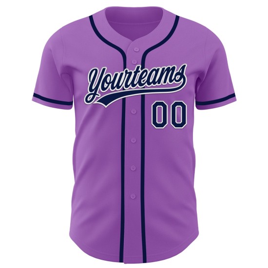 Navy-White Baseball Custom Jersey Purple Authentic Medium Navy-White Baseball Custom Jersey Purple Authentic Medium