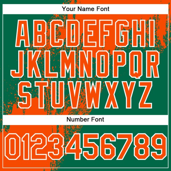 Brush Abstract Design Custom Orange Green-White Authentic Jersey Baseball 3D Stroke Pattern Kelly Brush Abstract Design Custom Orange Green-White Authentic Jersey Baseball 3D Stroke Pattern Kelly
