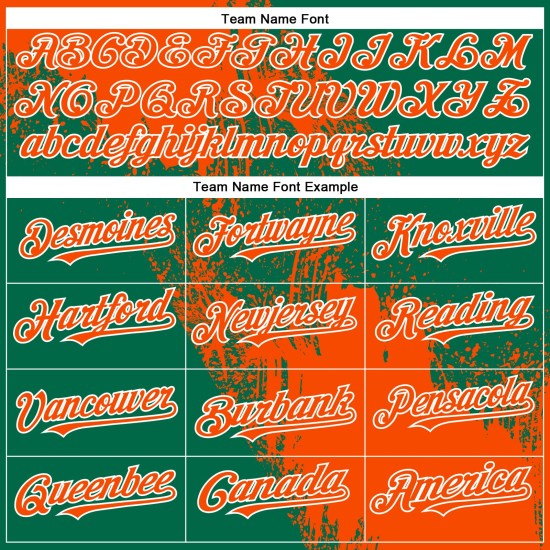 Brush Abstract Design Custom Orange Green-White Authentic Jersey Baseball 3D Stroke Pattern Kelly Brush Abstract Design Custom Orange Green-White Authentic Jersey Baseball 3D Stroke Pattern Kelly