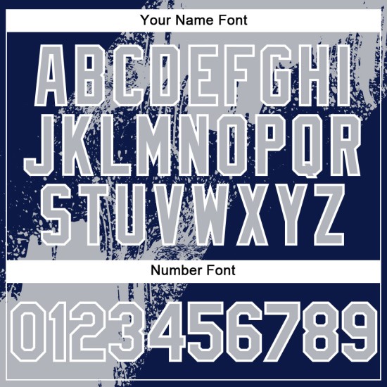 Navy-White Stroke Brush Abstract Baseball Jersey Authentic Pattern Custom Design 3D Gray Navy-White Stroke Brush Abstract Baseball Jersey Authentic Pattern Custom Design 3D Gray