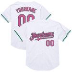 Mesh White Baseball Green Custom Pink-Kelly Jersey Throwback Authentic Mesh White Baseball Green Custom Pink-Kelly Jersey Throwback Authentic