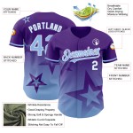 Star Gradient Design Light Jersey Authentic Pattern Baseball Purple 3D Twinkle Blue-White Style Custom Star Gradient Design Light Jersey Authentic Pattern Baseball Purple 3D Twinkle Blue-White Style Custom