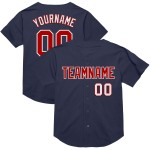 Custom Baseball Throwback Authentic Jersey Navy Mesh Red-White Custom Baseball Throwback Authentic Jersey Navy Mesh Red-White