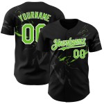 3D Neon Authentic Lightning Baseball Pattern Black Custom Green-White Jersey Design 3D Neon Authentic Lightning Baseball Pattern Black Custom Green-White Jersey Design