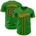 Grass Baseball Custom Authentic Black-Gold Green Jersey Grass Baseball Custom Authentic Black-Gold Green Jersey