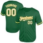 White-Yellow Jersey Kelly Green Mesh Throwback Authentic Baseball Custom White-Yellow Jersey Kelly Green Mesh Throwback Authentic Baseball Custom