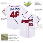 Custom Authentic Baseball Red-Navy Throwback White Mesh Jersey Custom Authentic Baseball Red-Navy Throwback White Mesh Jersey