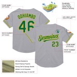 Baseball Mesh Authentic Jersey Green-Yellow Throwback Gray Kelly Custom Baseball Mesh Authentic Jersey Green-Yellow Throwback Gray Kelly Custom