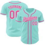 Blue Ice Custom Pink-White Authentic Jersey Baseball Blue Ice Custom Pink-White Authentic Jersey Baseball