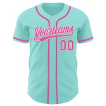 Blue Ice Custom Pink-White Authentic Jersey Baseball Blue Ice Custom Pink-White Authentic Jersey Baseball
