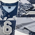 Navy-White Stroke Brush Abstract Baseball Jersey Authentic Pattern Custom Design 3D Gray Navy-White Stroke Brush Abstract Baseball Jersey Authentic Pattern Custom Design 3D Gray