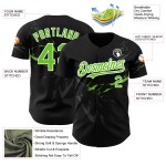 3D Neon Authentic Lightning Baseball Pattern Black Custom Green-White Jersey Design 3D Neon Authentic Lightning Baseball Pattern Black Custom Green-White Jersey Design
