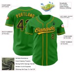 Grass Baseball Custom Authentic Black-Gold Green Jersey Grass Baseball Custom Authentic Black-Gold Green Jersey