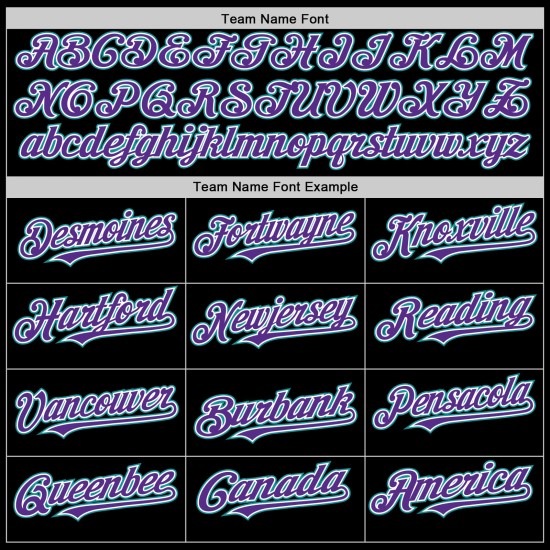 Teal-Purple Jersey Black Custom Authentic Mesh Throwback Baseball Teal-Purple Jersey Black Custom Authentic Mesh Throwback Baseball