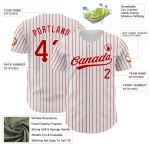 Jersey Pinstripe Red Red Baseball White Authentic Custom Jersey Pinstripe Red Red Baseball White Authentic Custom