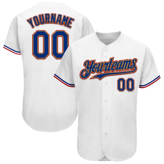 Baseball White Gold-Red Custom Authentic Old Royal Jersey Baseball White Gold-Red Custom Authentic Old Royal Jersey