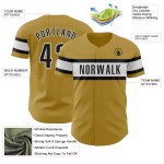 Black-White Baseball Custom Authentic Old Jersey Gold Black-White Baseball Custom Authentic Old Jersey Gold