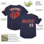 Custom Baseball Throwback Authentic Jersey Navy Mesh Red-White Custom Baseball Throwback Authentic Jersey Navy Mesh Red-White