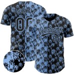 Baseball Palm Pattern Hawaii Jersey Custom Blue Tropical Authentic Design Light 3D Trees Black Baseball Palm Pattern Hawaii Jersey Custom Blue Tropical Authentic Design Light 3D Trees Black