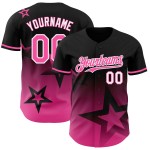 Pattern Star Baseball Gradient Custom Design Twinkle Authentic Style Black 3D Pink-White Jersey Pattern Star Baseball Gradient Custom Design Twinkle Authentic Style Black 3D Pink-White Jersey