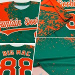 Brush Abstract Design Custom Orange Green-White Authentic Jersey Baseball 3D Stroke Pattern Kelly Brush Abstract Design Custom Orange Green-White Authentic Jersey Baseball 3D Stroke Pattern Kelly