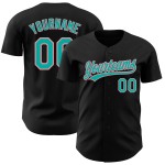 Black Authentic Baseball Aqua-Medium Jersey Pink Custom Black Authentic Baseball Aqua-Medium Jersey Pink Custom