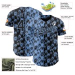 Baseball Palm Pattern Hawaii Jersey Custom Blue Tropical Authentic Design Light 3D Trees Black Baseball Palm Pattern Hawaii Jersey Custom Blue Tropical Authentic Design Light 3D Trees Black