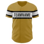 Black-White Baseball Custom Authentic Old Jersey Gold Black-White Baseball Custom Authentic Old Jersey Gold